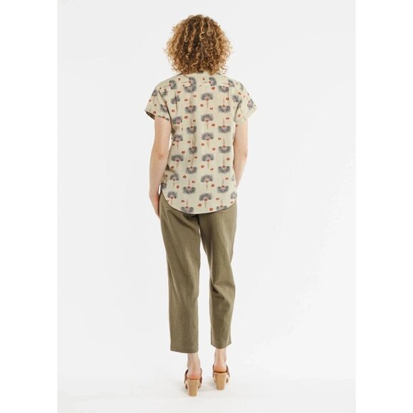 Bridge & Burn The bea Shirt Top Short Sleeve Buttondown Floral Printed M 283550 - Picture 4 of 13